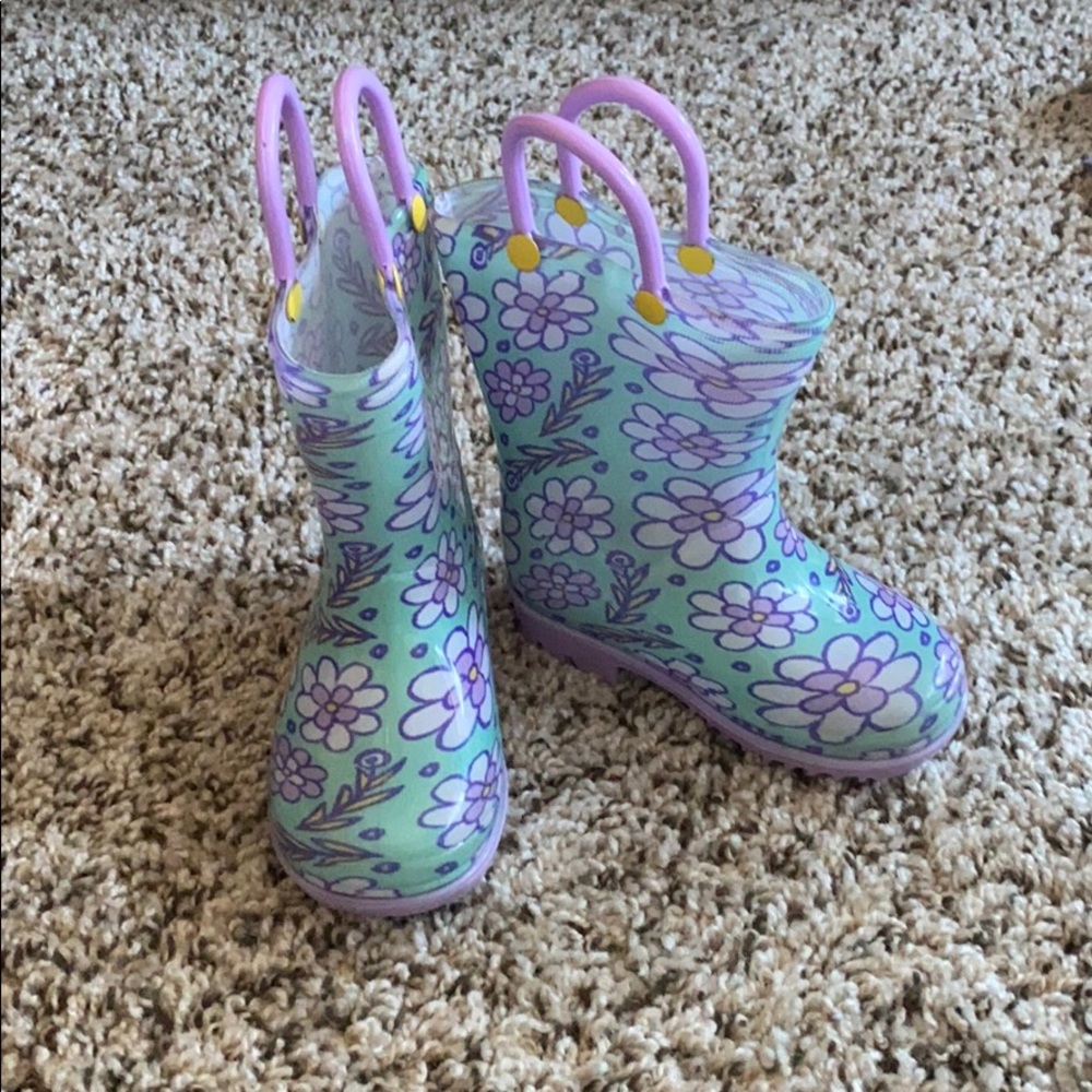 Floral rain boots